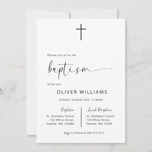 Doopuitnodiging Sjabloon, Moderne doop Uitnodigen Kaart (Voorkant)