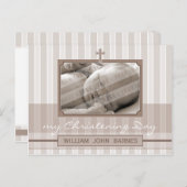 DOOPUITNODIGING:: stijlvolle streep 2 Uitnodiging Briefkaart (Voorkant / Achterkant)