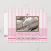 DOOPUITNODIGING:: stijlvolle streep 3 Uitnodiging Briefkaart (Voorkant / Achterkant)