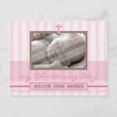 DOOPUITNODIGING:: stijlvolle streep 3 Uitnodiging Briefkaart (Voorkant)