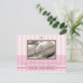 DOOPUITNODIGING:: stijlvolle streep 3 Uitnodiging Briefkaart (Staand voorkant)