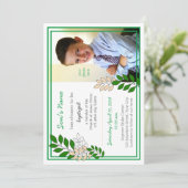 Doopuitnodiging voor 8-jarige jongen kaart (Staand voorkant)