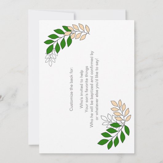 Doopuitnodiging voor 8-jarige jongen kaart (Achterkant)