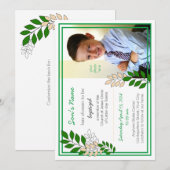 Doopuitnodiging voor 8-jarige jongen kaart (Voorkant / Achterkant)