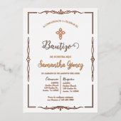 Doopuitnodiging voor meisje folie uitnodiging (Voorkant)