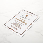 Doopuitnodiging voor meisje folie uitnodiging (Gedraaid)