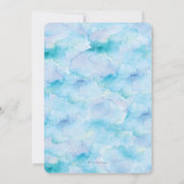 Doopuitnodiging Zout zee blauw aquarel Kaart (Achterkant)
