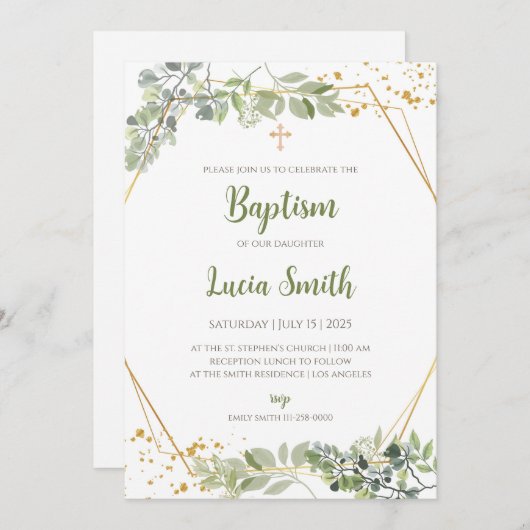 Doopuitnodigingen voor Meisjes Doopkaarten Kaart (Voorkant / Achterkant)