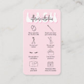 Doopvont Trendy Pink Lash Aftercare Instructions R Visitekaartje (Voorkant)