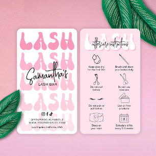 Doopvont Trendy Pink Lash Aftercare Instructions R Visitekaartje