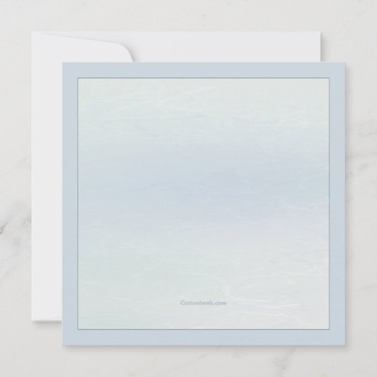 Doopwoord met duif blauwe uitnodiging (Achterkant)