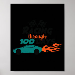 Door 100 Dagen Racende Auto 100 Dagen School Uit Poster