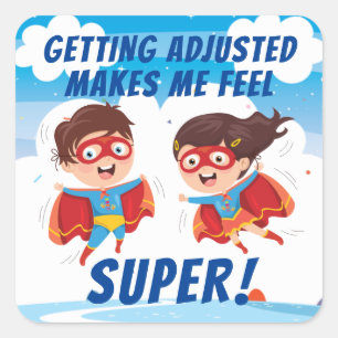 Door aanpassing voel ik me superchiropractisch  vierkante sticker