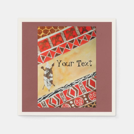 door Afrika geïnspireerde waterverf Servet (Voorkant)