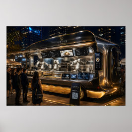 Door AI aangedreven robotvoedseltruck Poster