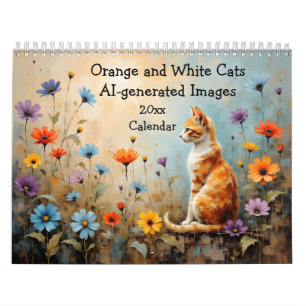 Door AI gegenereerde afbeeldingen van oranje en wi Kalender
