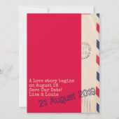  door Air Mail Flat Save the Date Kaart (Achterkant)