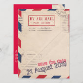  door Air Mail Flat Save the Date Kaart (Voorkant / Achterkant)