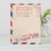  door Air Mail Flat Save the Date Kaart (Staand voorkant)