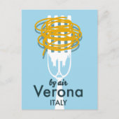 Door Air Verona Italië retro reisposter. Briefkaart (Voorkant)