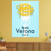 Door Air Verona Italië retro reisposter. Canvas Afdruk (Insitu (Woonkamer))