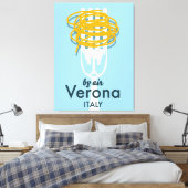 Door Air Verona Italië retro reisposter. Canvas Afdruk (Insitu (Slaapkamer))