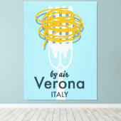 Door Air Verona Italië retro reisposter. Canvas Afdruk (Insitu (Houten vloer))