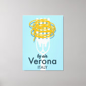 Door Air Verona Italië retro reisposter. Canvas Afdruk (Voorkant)