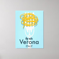 Door Air Verona Italië retro reisposter.
