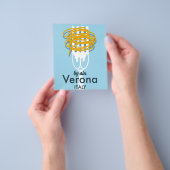 Door Air Verona Italië retro reisposter. Flyer (Hand)