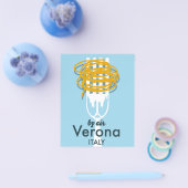 Door Air Verona Italië retro reisposter. Flyer (Enkel)