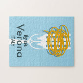 Door Air Verona Italië retro reisposter. Legpuzzel (Horizontaal)