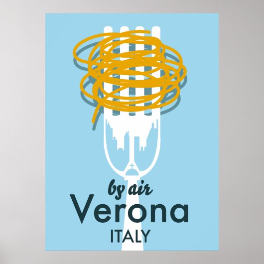 Door Air Verona Italië retro reisposter. Poster (Voorkant)