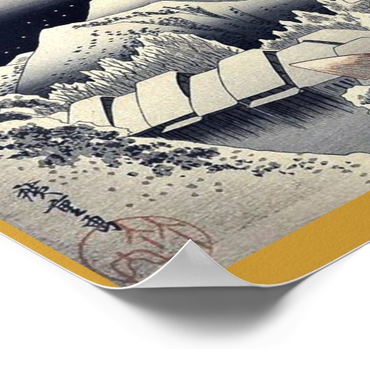 door Ando, Hiroshige Ukiyo-e. Poster (Hoek)