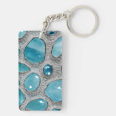 Door Aquamarine en Silver geïnspireerde Sleutelhan Sleutelhanger (achterkant)