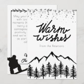 Door bergen geïnspireerde Sportieve Wintervakantie Feestdagenkaart (Voorkant / Achterkant)