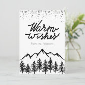 Door bergen geïnspireerde Sportieve Wintervakantie Feestdagenkaart (Staand voorkant)