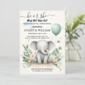 Door Big Zoo Baby Witte Olifant Geboorte Geslacht Kaart (Staand voorkant)