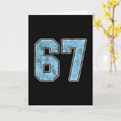 Door Blue 67 Six Seven Meme Kaart (Gele Bloem)