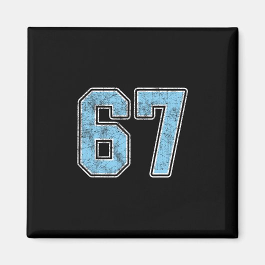 Door Blue 67 Six Seven Meme Magneet (Voorkant)