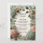 Door Blush pastel Perzik Mint Moss Sage Groen Brui Kaart (Voorkant)