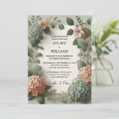 Door Blush pastel Perzik Mint Moss Sage Groen Brui Kaart (Staand voorkant)