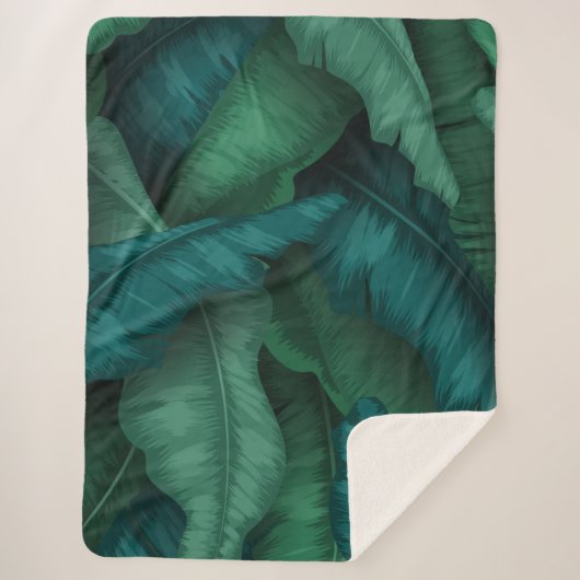 Door bosontwerp geïnspireerd kussen sherpa deken (Voorkant)