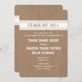 Door bruin papier en kant geïnspireerd Afstuderen Kaart (Voorkant / Achterkant)