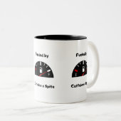 Door cafeïne en ondanks tweekleurige koffiemok (Voorkant rechts)