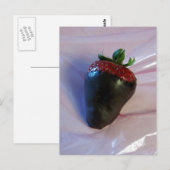 Door chocolade gedekte aardbeien briefkaart (Voorkant / Achterkant)