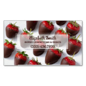 Door chocolade gedekte aardbeien magnetisch visitekaartje (Voorkant)