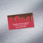 Door chocolade gedekte aardbeien magnetisch visitekaartje (Voorbeeld)