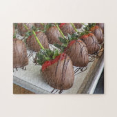 Door chocolade gedekte aardbeien Puzzle Legpuzzel (Horizontaal)