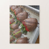 Door chocolade gedekte aardbeien Puzzle Legpuzzel (Verticaal)